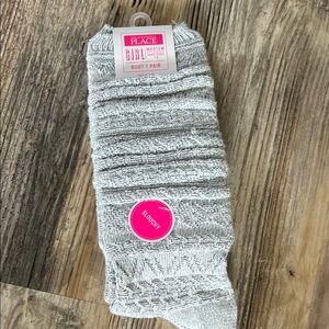 The Children’s Place Gray Textured Boot Socks